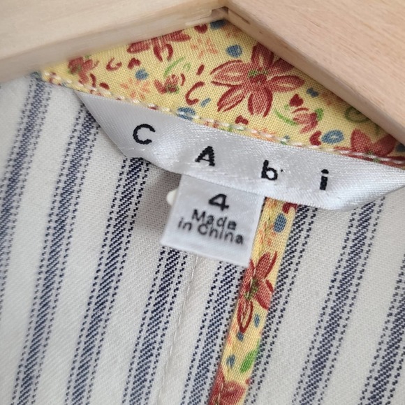 Cabi 793 Peplum Nautical Pinstriped Blazer Jacket - Picture 3 of 8